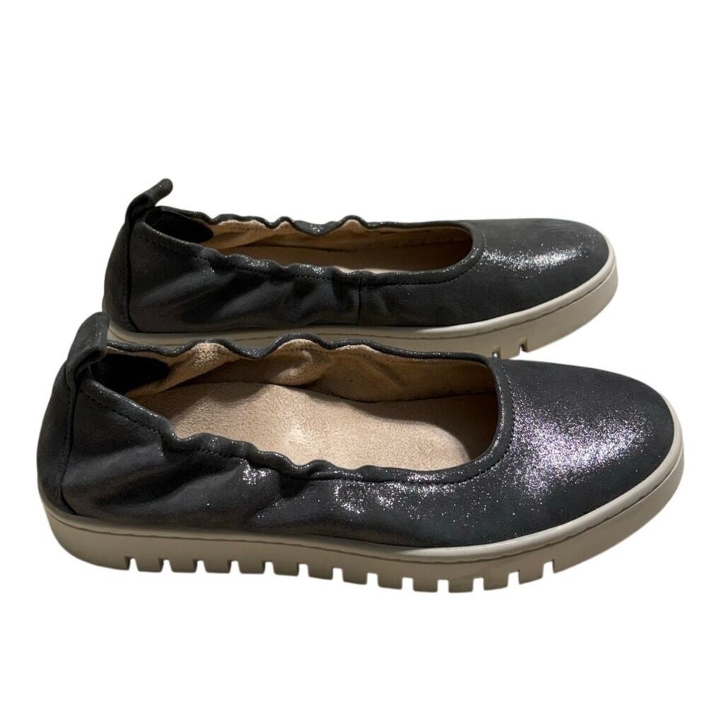 Vionic Uptown Ballet Slip-On Shoes Women's Size 7.5 Comfort Silver Shimmer
